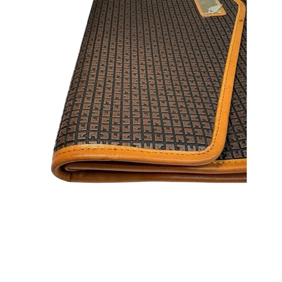 Vintage TED LAPIDUS Paris Embossed Leather Monogram Envelope Clutch Bag 9x15.5 - Picture 15 of 15